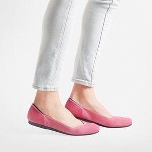 Rothy’s flat in raspberry birdseye.